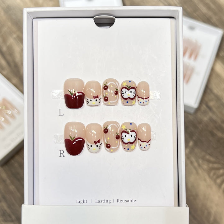 Artistic Character-Themed Press-On Nail Art Set Bowlift