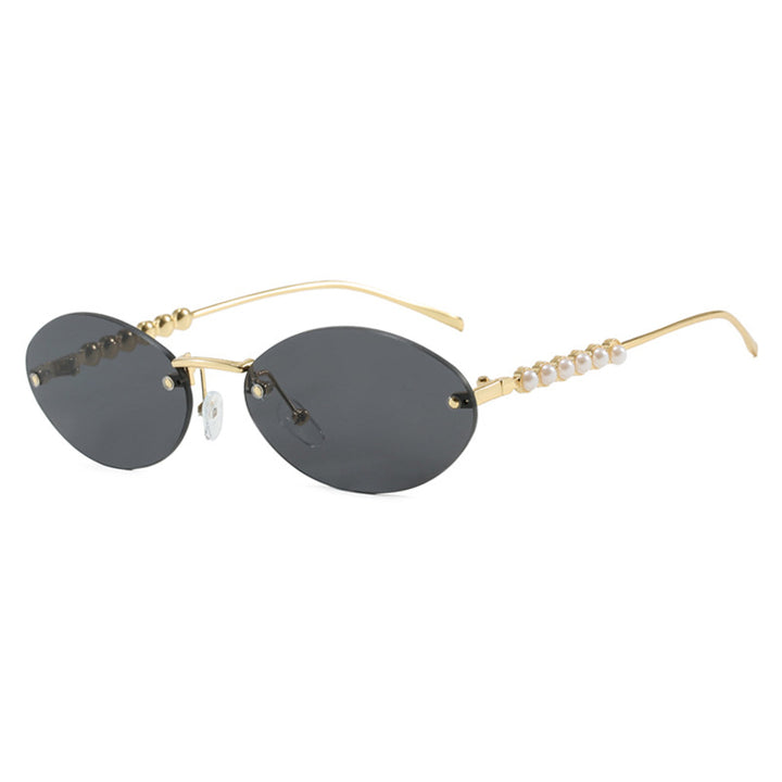 Women's stylish oval sunglasses with elegant embellishments Bowlift