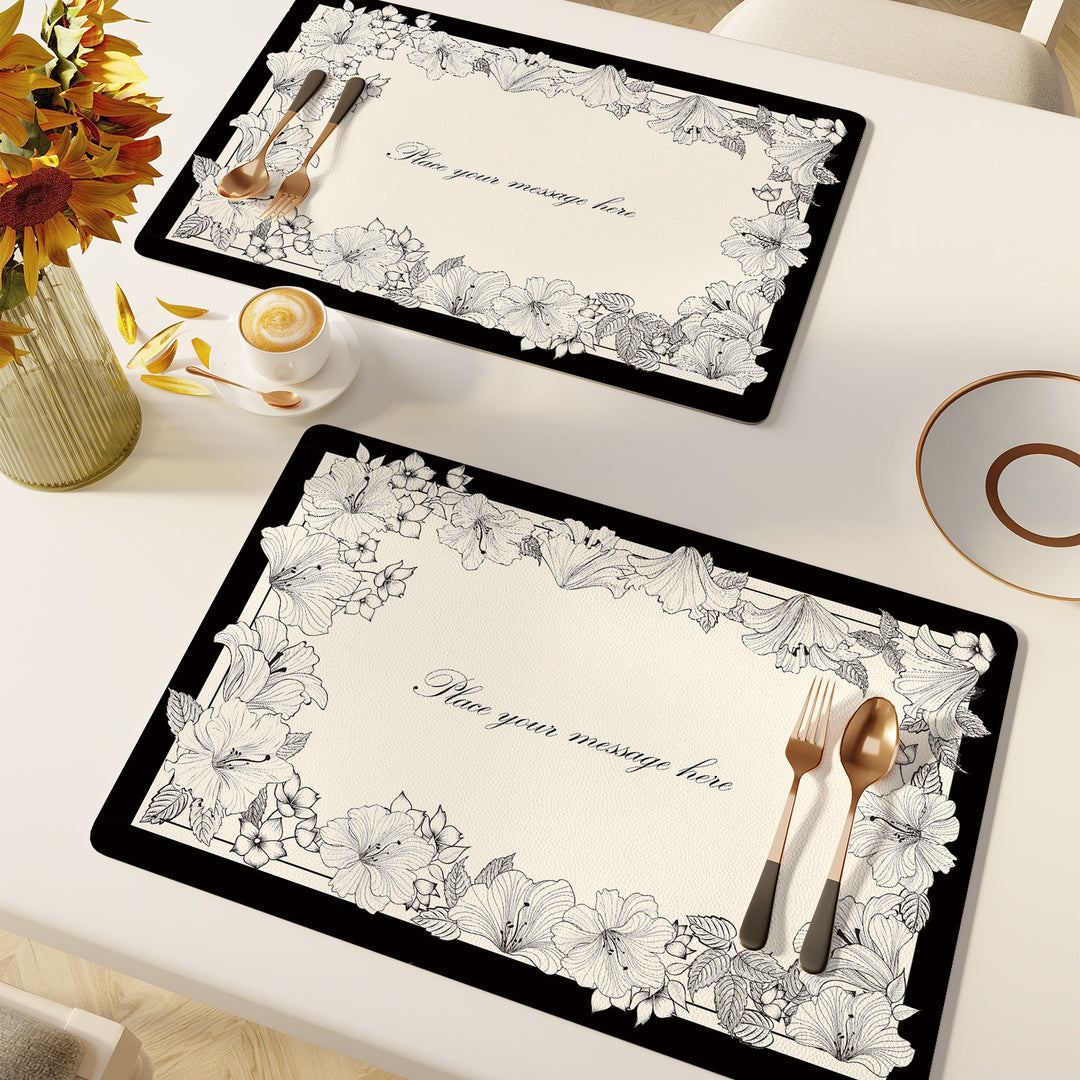 Elegant Floral Pattern Dining Placemats Bowlift