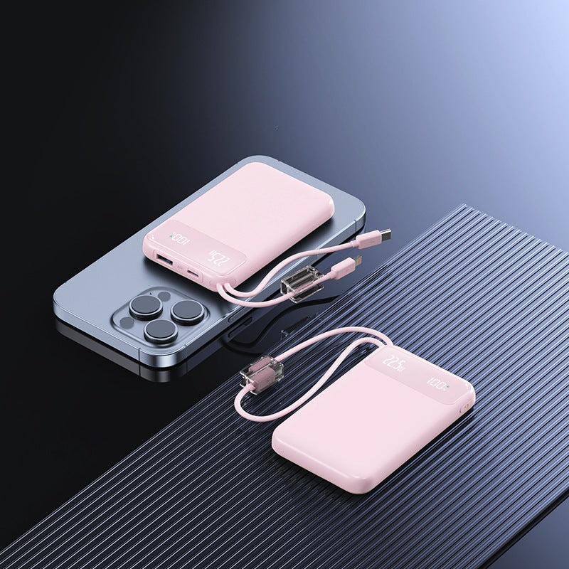 Slim Powerbank with digital charge level display and fast charging function Bowlift
