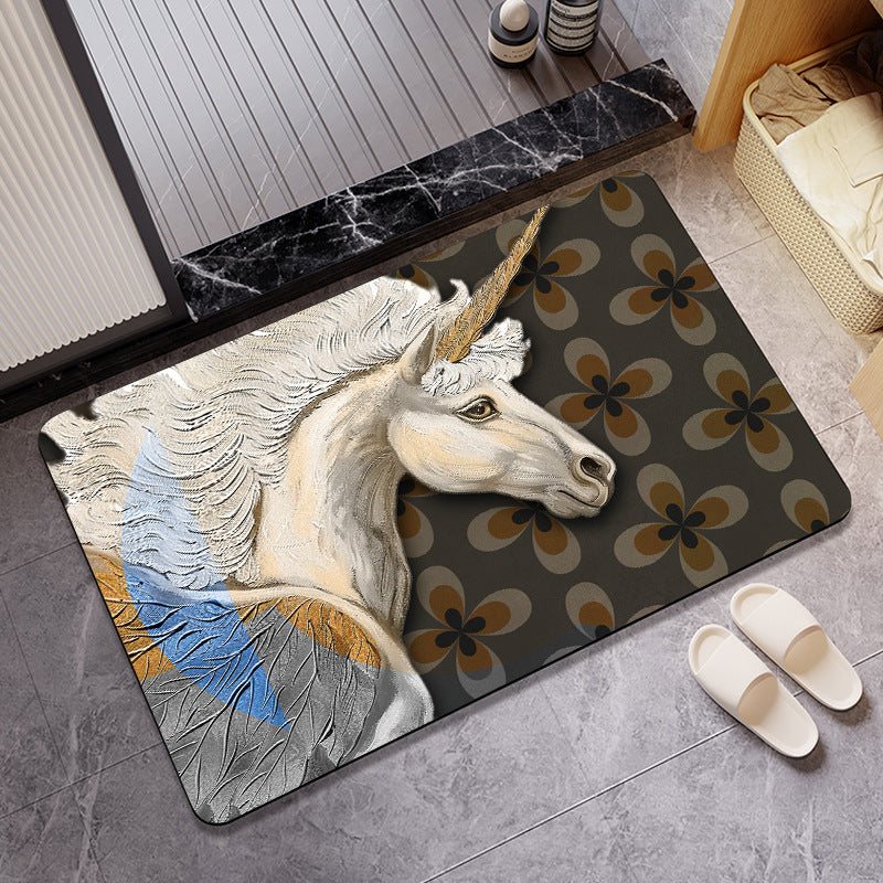Artistic Horse-Themed Bath Mat Bowlift 1788245763