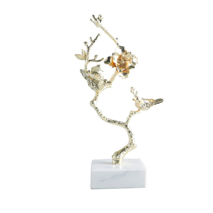 Elegant Bird and Floral Decorative Sculpture