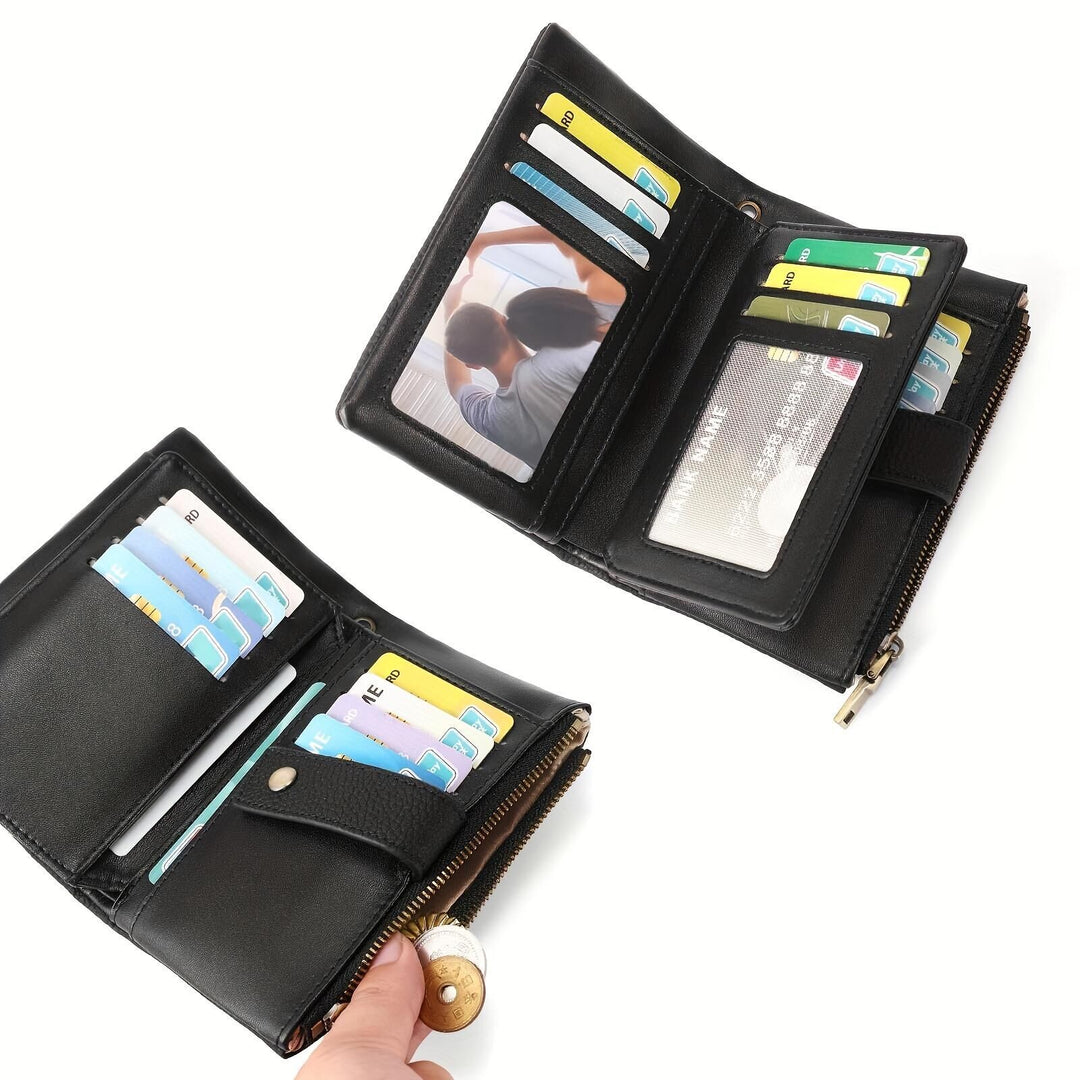 Compact Pebbled Leather Wristlet Wallet Bowlift