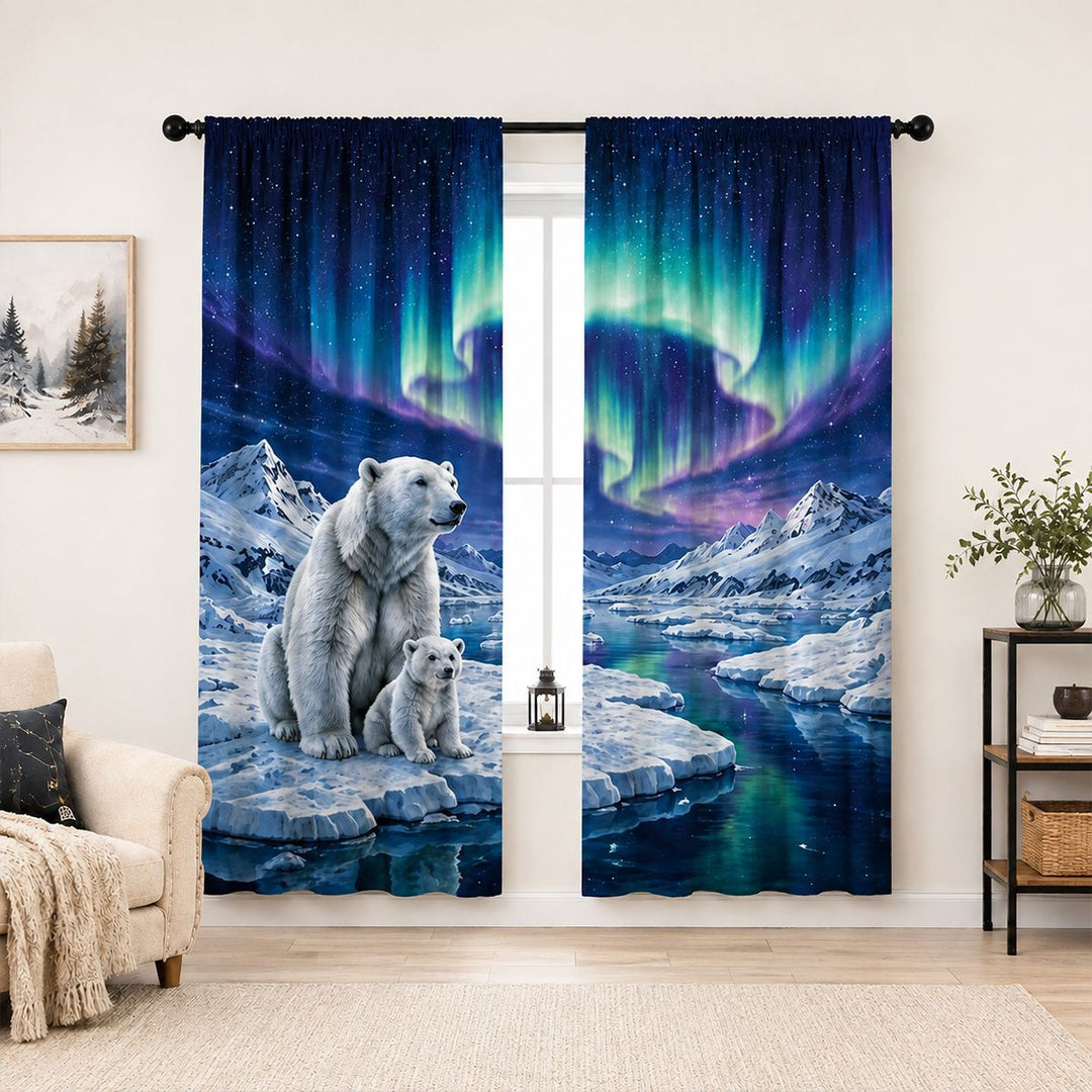 Artistic Floral Print Window Drapes