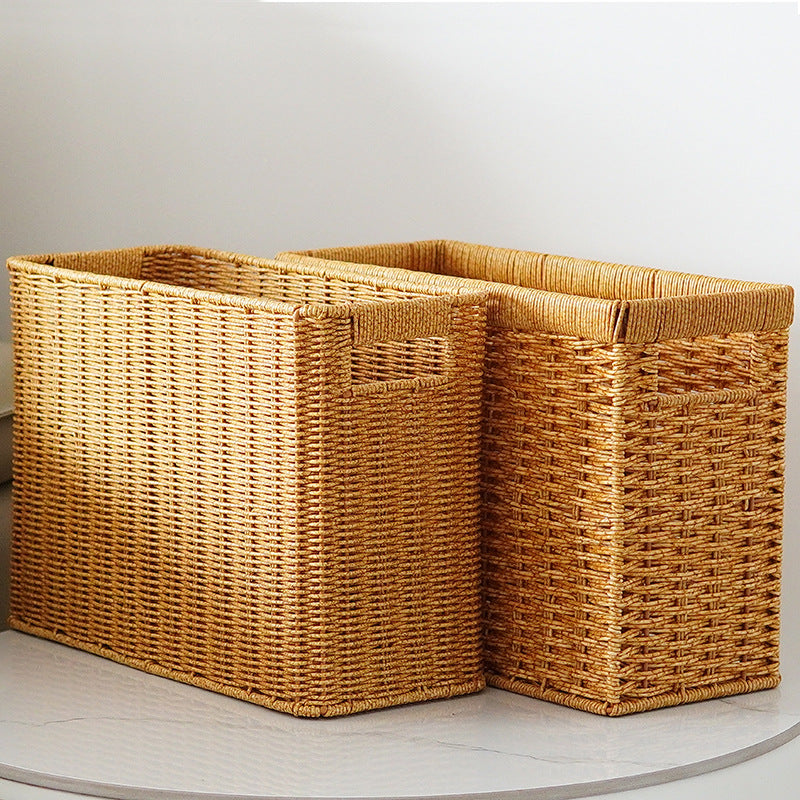 Women's Rectangular Storage Basket with Open Handles Bowlift
