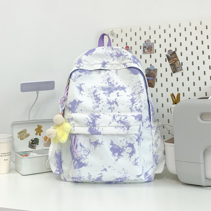 Marble-Patterned Backpack