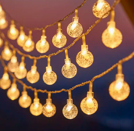 Outdoor Solar Star And Globe String Lights With Waterproof Copper Wire Bowlift