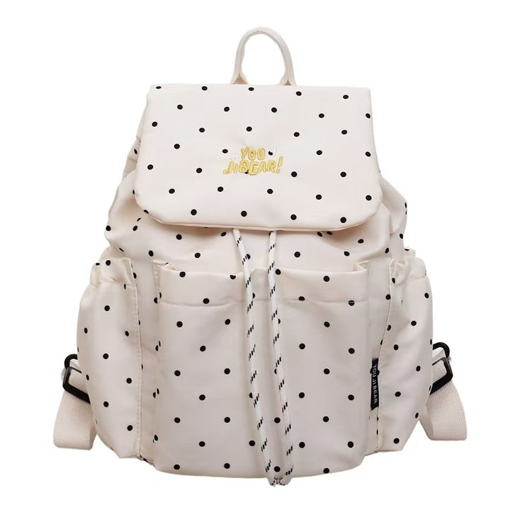 Polka Dot Textured Backpack Bowlift