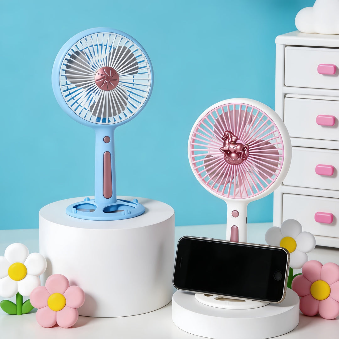 Women's Portable Handheld Fan with Flexible Angle and USB Connection Bowlift
