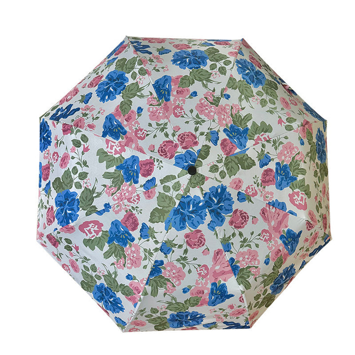 Women's Folding Umbrella with High-Quality Floral Design Bowlift