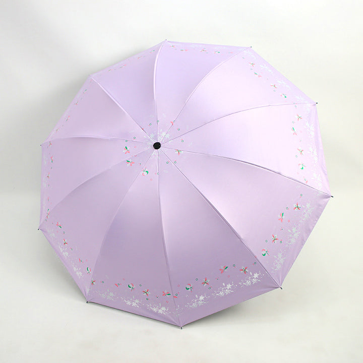 Women's Foldable Umbrella with Floral Patterns Bowlift