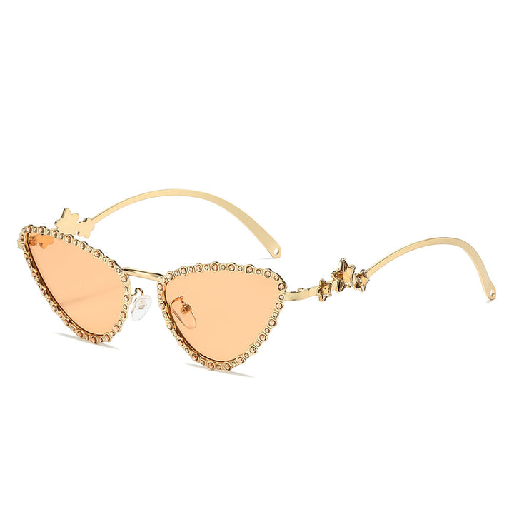 Glamorous Cat-Eye Sunglasses with Crystal Accents Bowlift