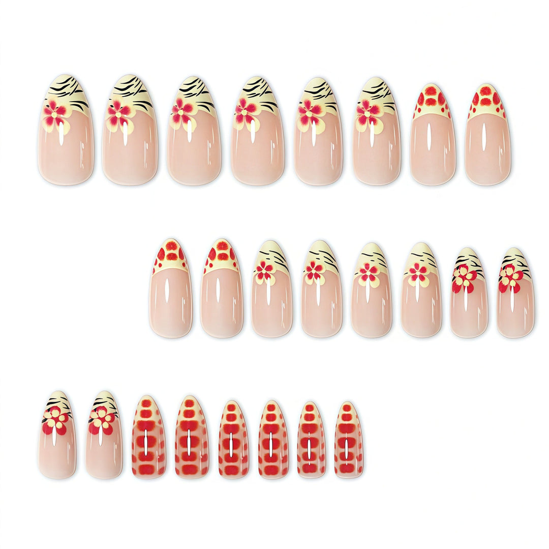 Artistic Floral Acrylic Nail Enhancements Bowlift