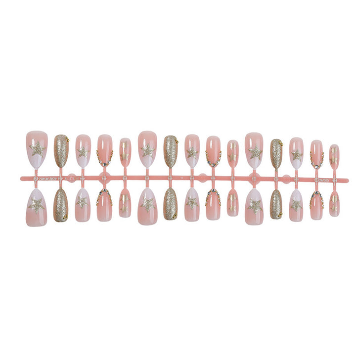 Acrylic nail set with glamorous decorations Bowlift
