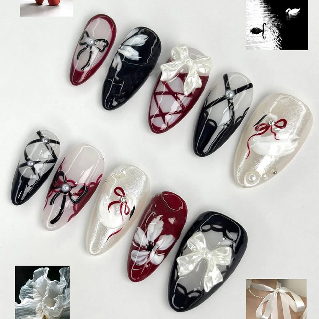 Acrylic nail set with exclusive designs Bowlift