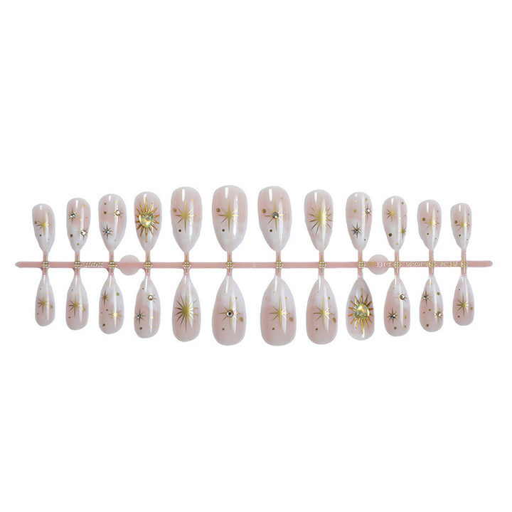 Acrylic nail set with sparkling star and glitter designs Bowlift