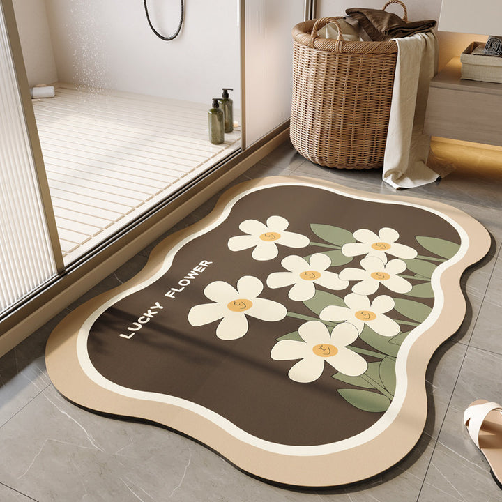 Decorative Floral Bath Mat Bowlift