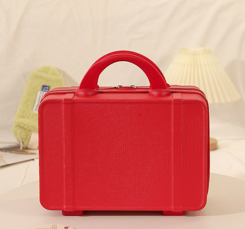 hard-shell travel cosmetic case with double-zip closure top handle and protective feet Bowlift