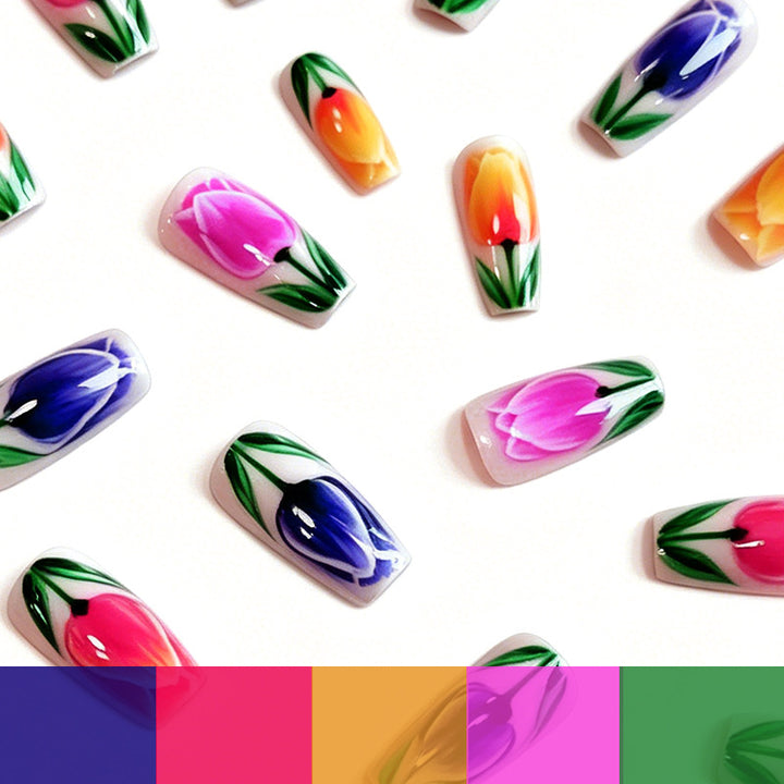 Artistic Floral Nail Art Bowlift