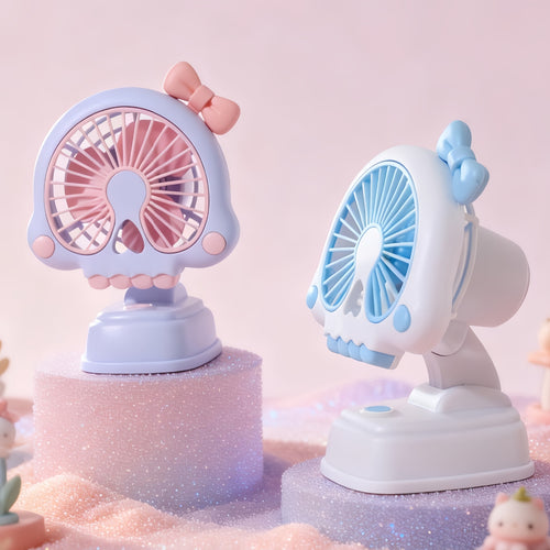 Women's Mini Table Fan in Creative Skull Design Bowlift