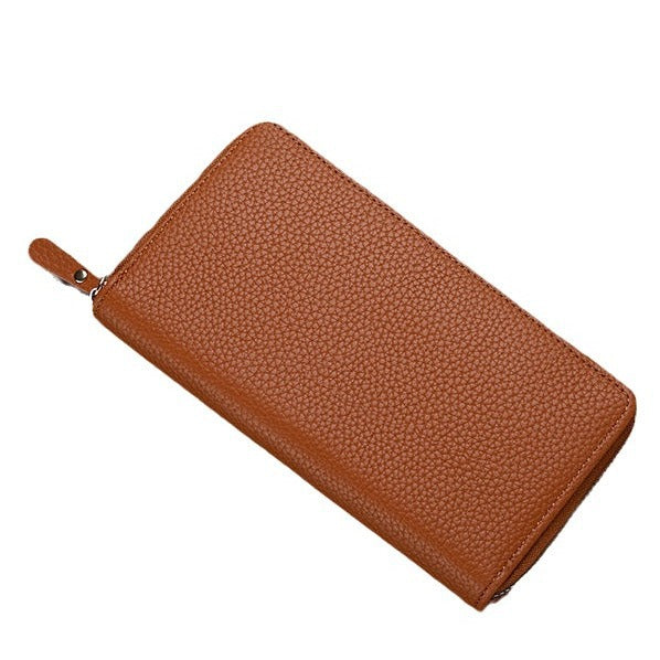Textured Leather Zip-Around Wallet Bowlift