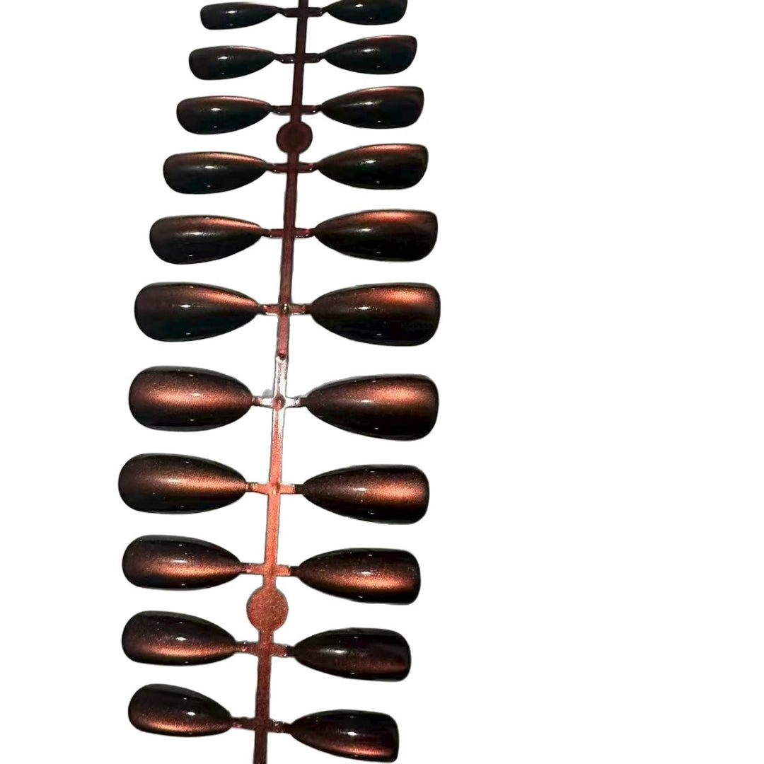Premium Glossy Cat-Eye Press-On Nails Bowlift