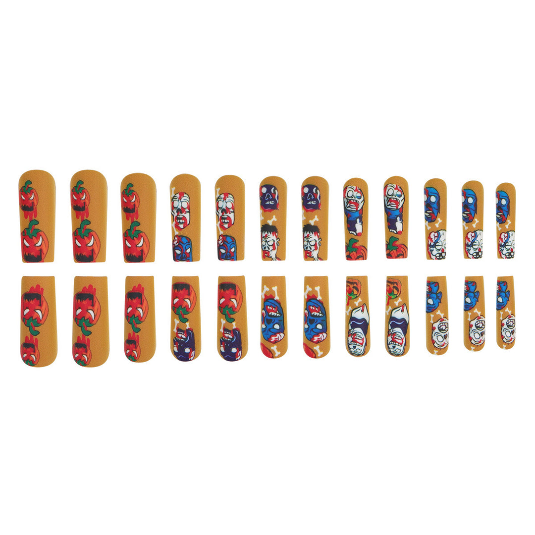 Artistic Zombie-Themed Press-On Nail Art Bowlift