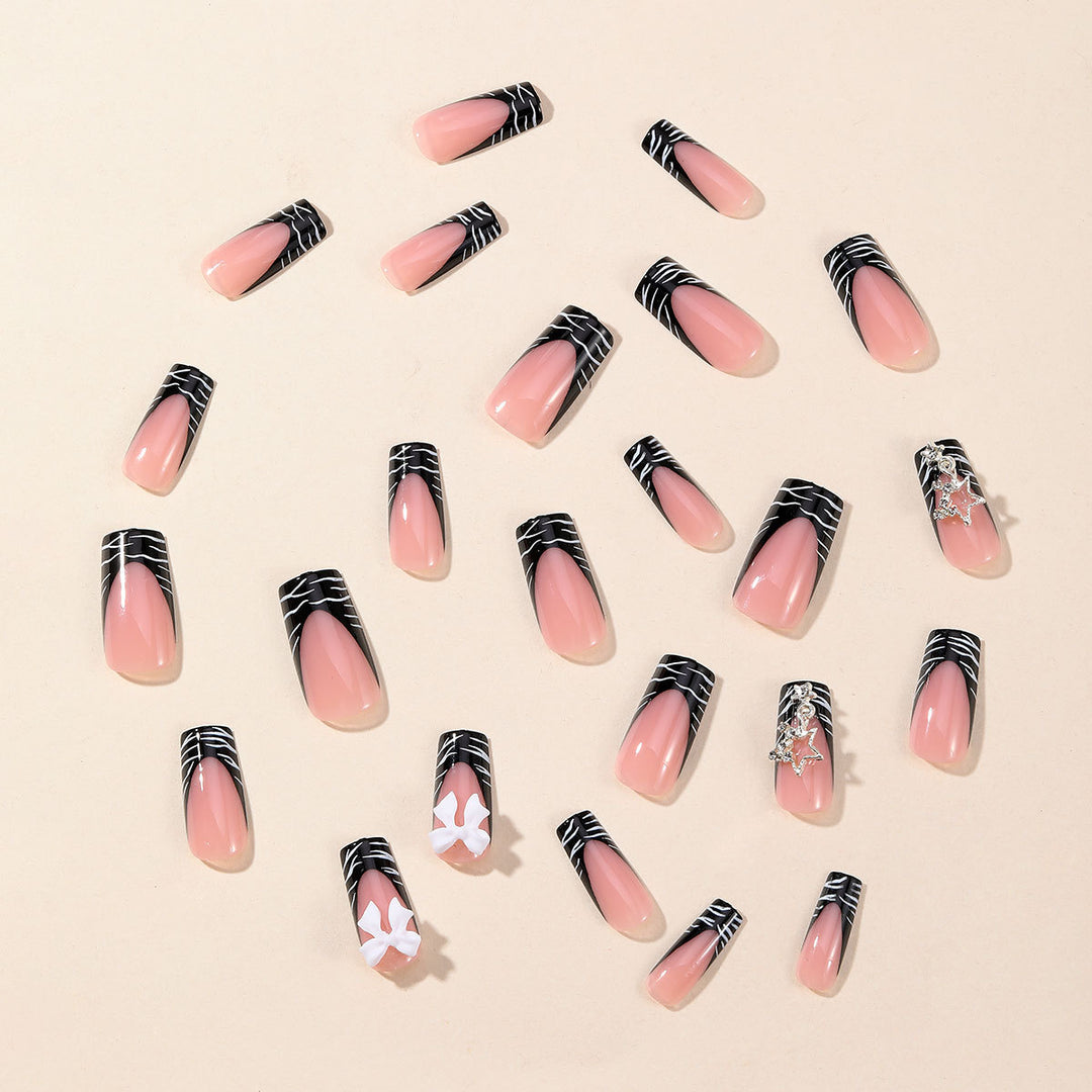 Elegant 3D Nail Art Extensions with Floral Accents Bowlift