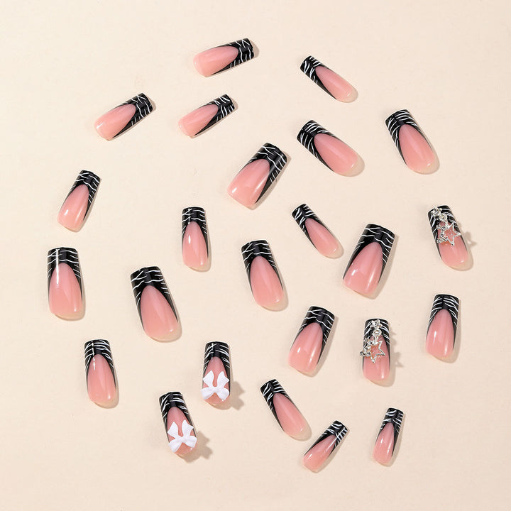 Elegant 3D Nail Art Extensions with Floral Accents Bowlift