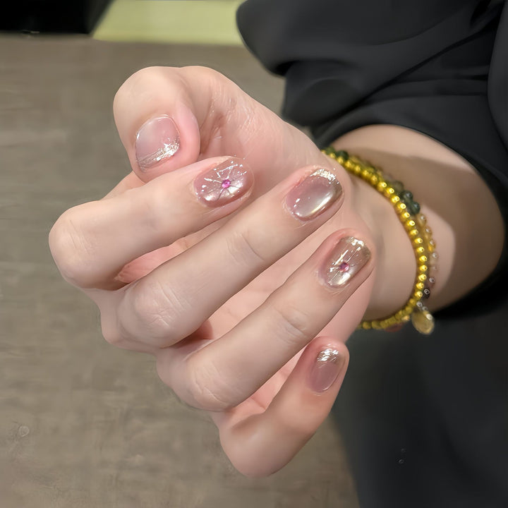 Artificial Nail Art with Elegant Jewelry Details Bowlift