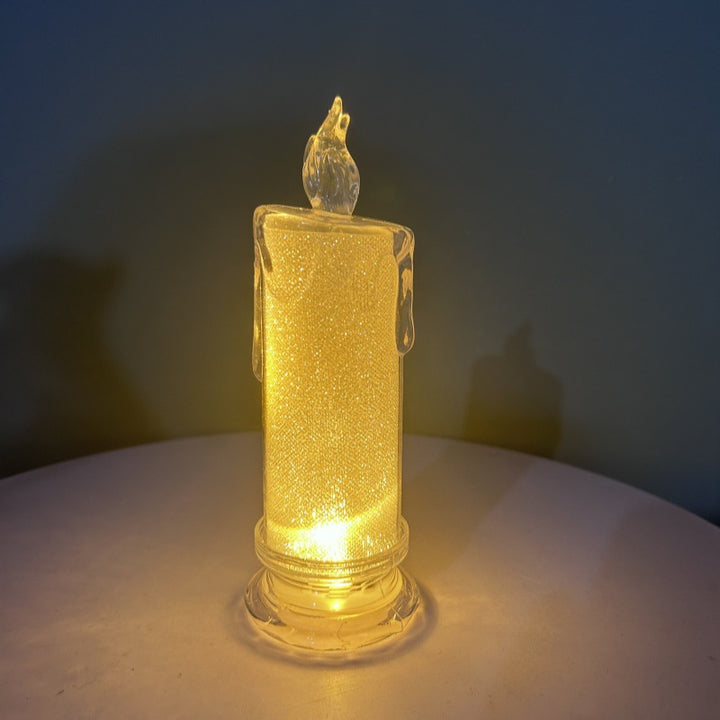 Decorative Crystal LED Flameless Candle Jar Bowlift