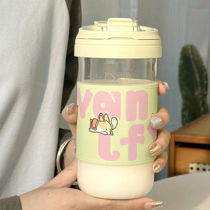 Ladies Insulated Drinking Cup with secure flip closure and cute cat design Bowlift
