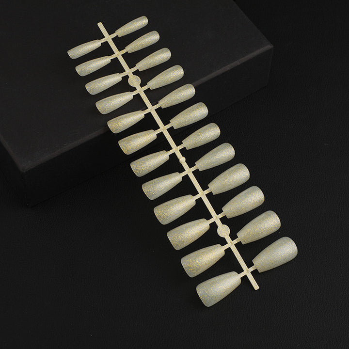 Artificial Nail Set with Elegant Glitter Effect Bowlift