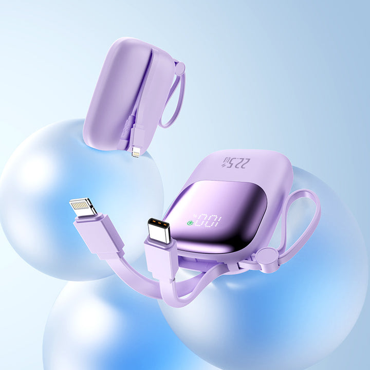 portable fast-charging power bank with integrated cable Bowlift