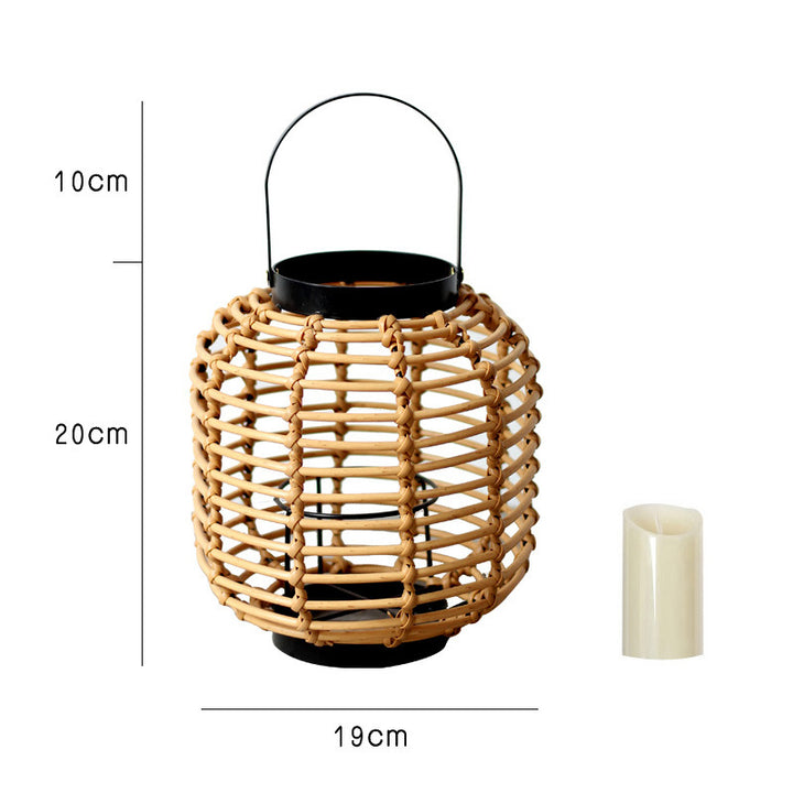 Decorative lantern made of braided rattan Bowlift