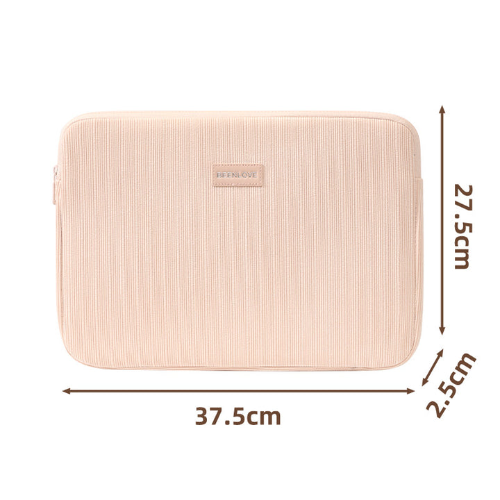 Padded ribbed fabric laptop sleeve for ultrabooks and notebooks Bowlift
