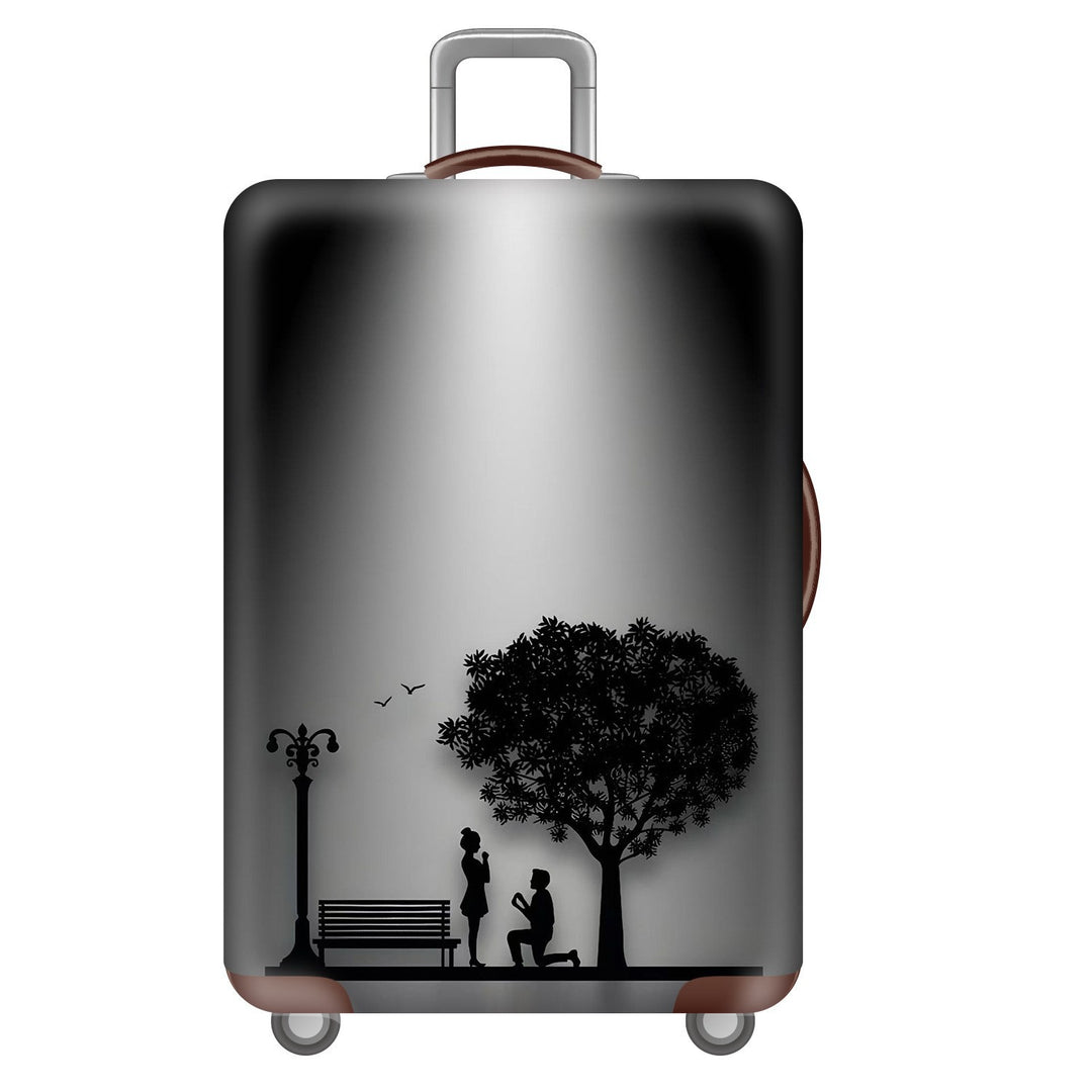 Unisex nan robust Hart shell trolley with lion portrait motif print, shock-resistant ABS polycarbonate shell, multi-wheeled chassis and TSA security lock Bowlift