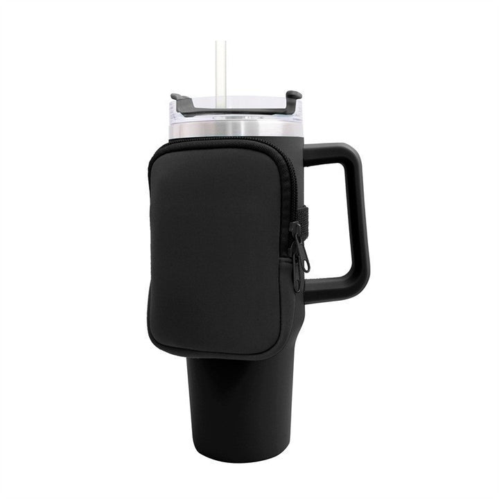 Unisex cup holder with practical pocket Bowlift