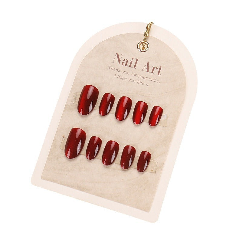 Glossy Red Press-On Nail Set Bowlift