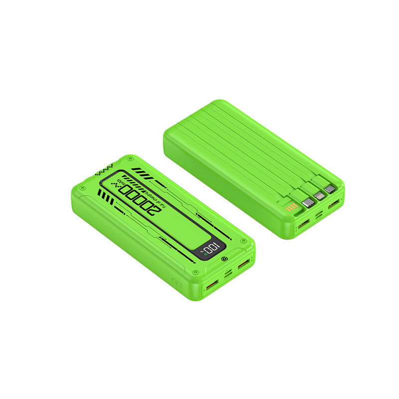 Portable power bank with integrated cable management and digital display Bowlift