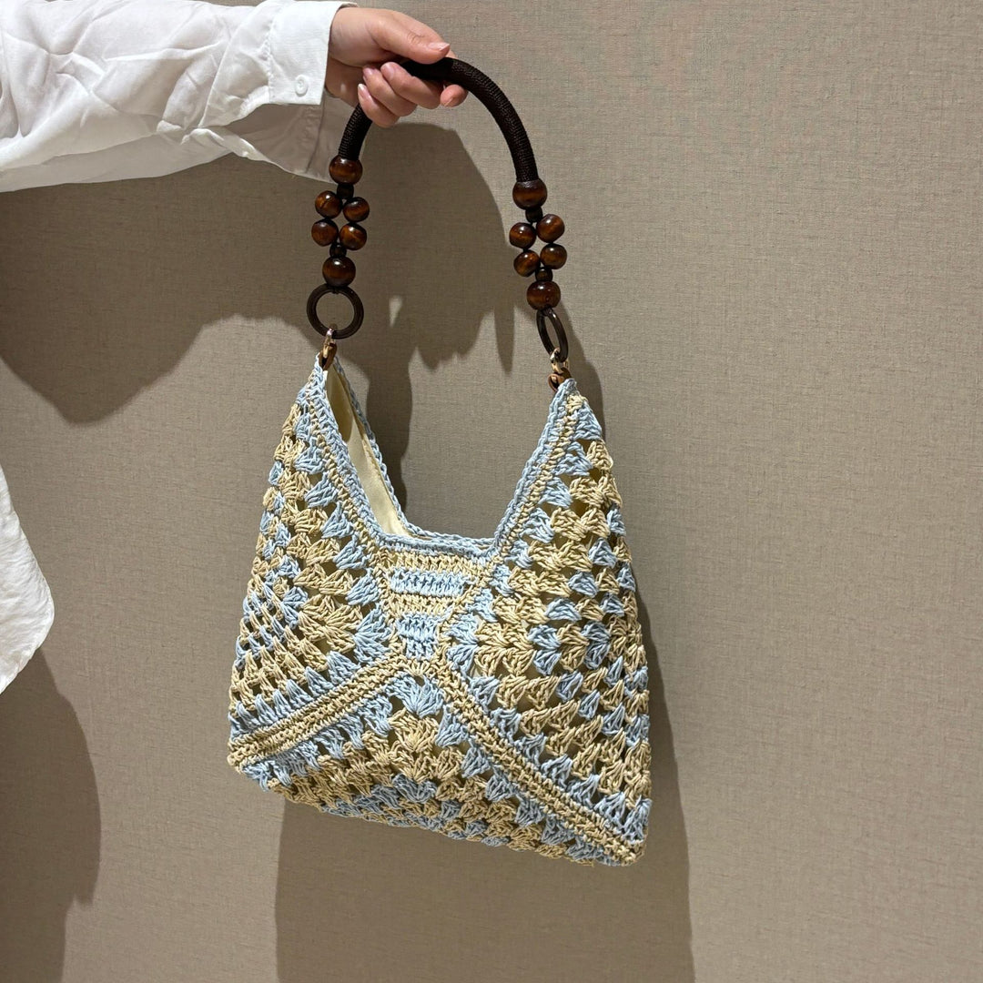Hand-knotted tote bag with wooden handles Bowlift