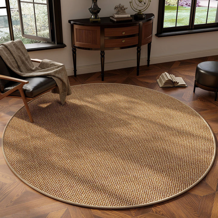 Round Natural Fiber Area Rug