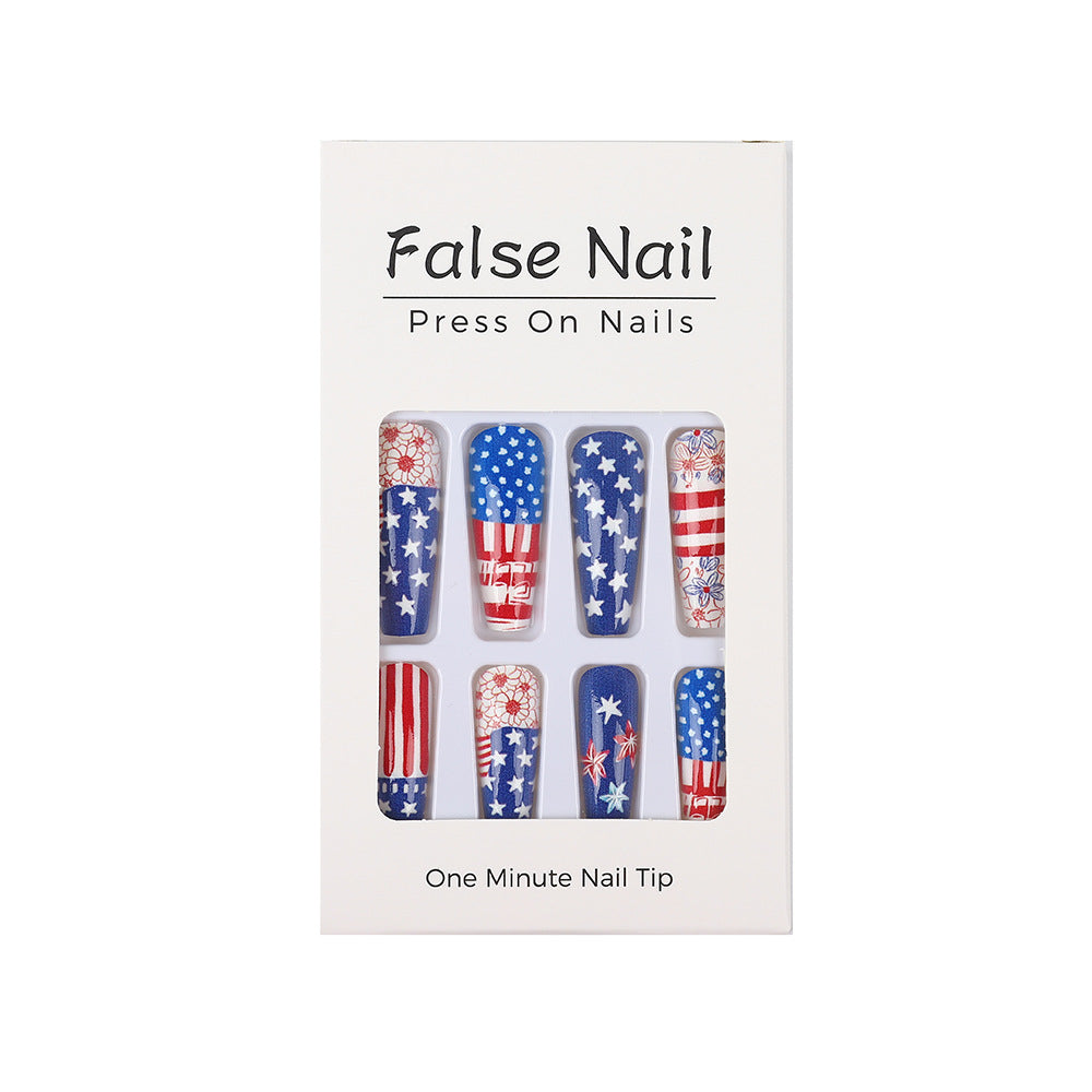 Creative Nail Art Artificial Nails in Patriotic Design Bowlift