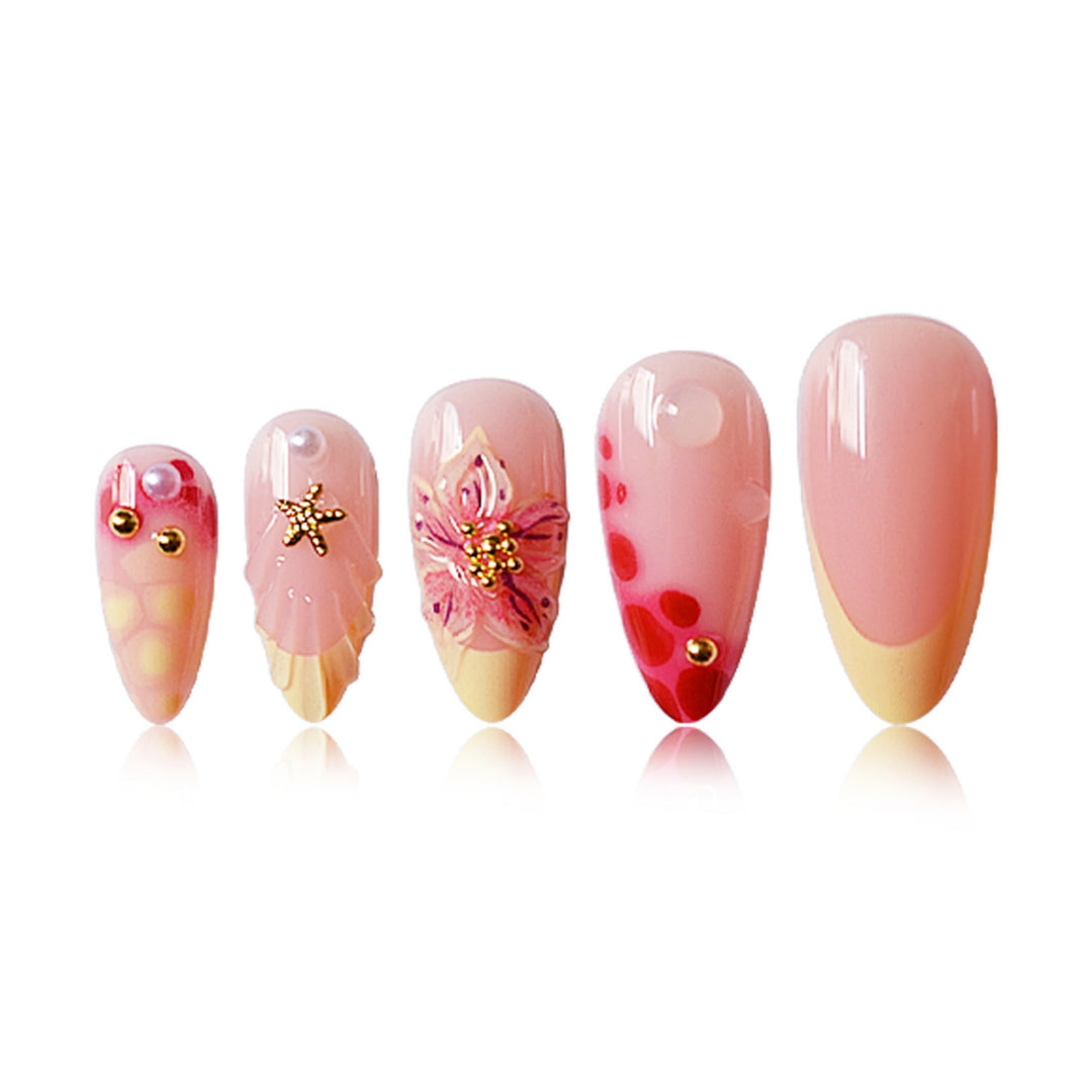 Floral 3D Acrylic Press-On Nail Art Set Bowlift