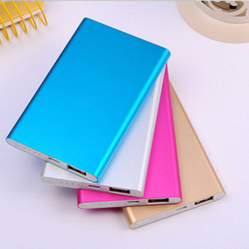 Slim aluminum portable power bank with dual USB output Bowlift