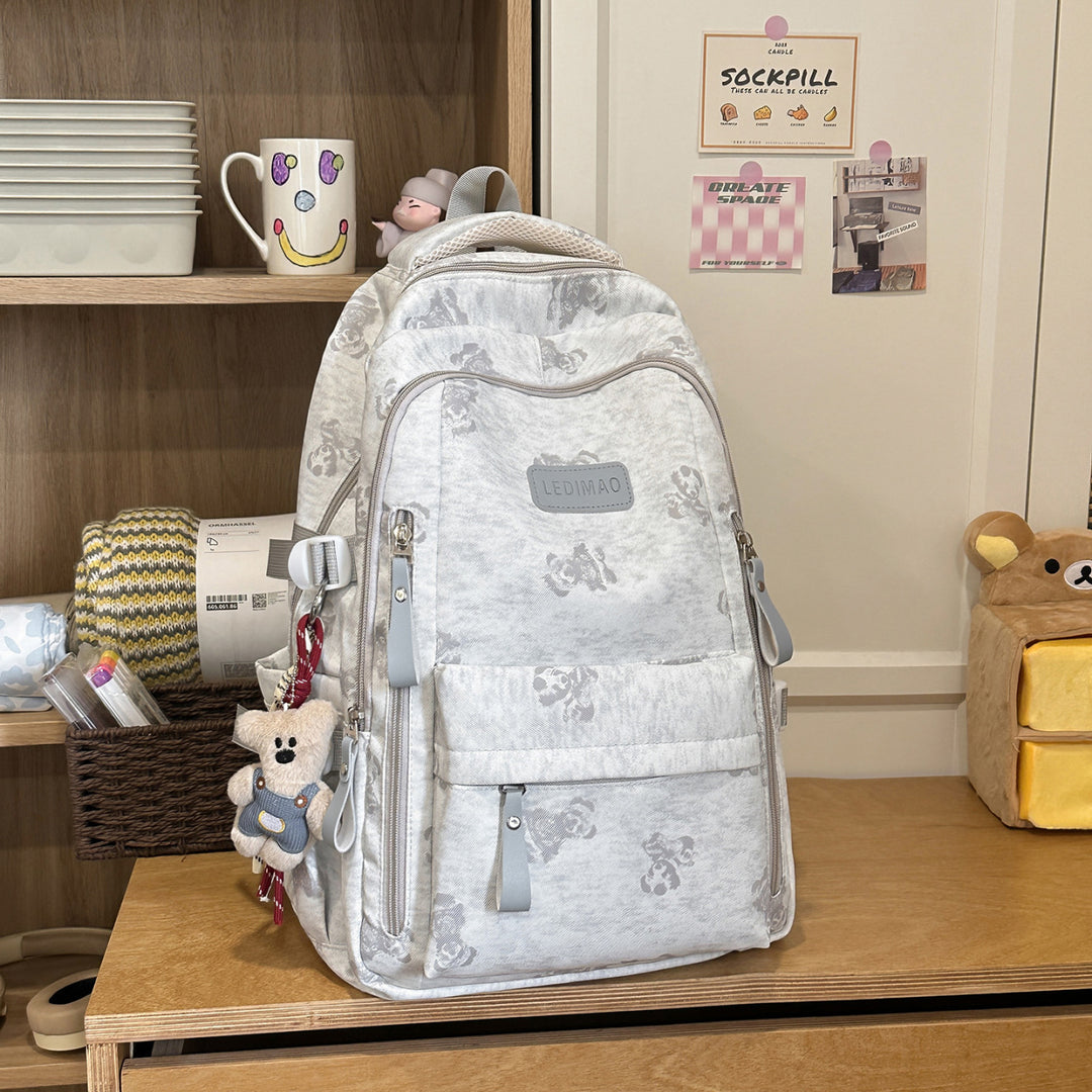 Cute Character Print School Backpack