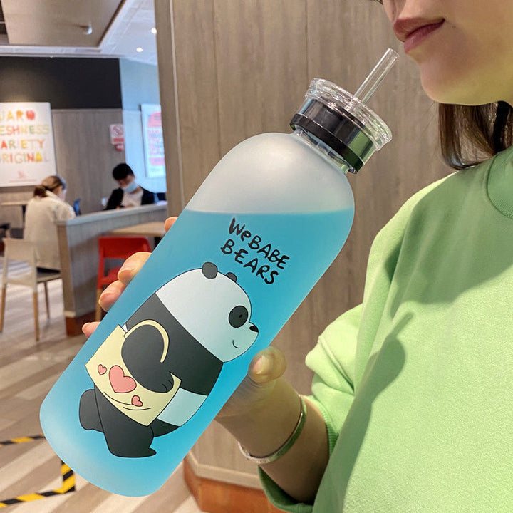 Women's creative drinking bottle with playful panda design Bowlift