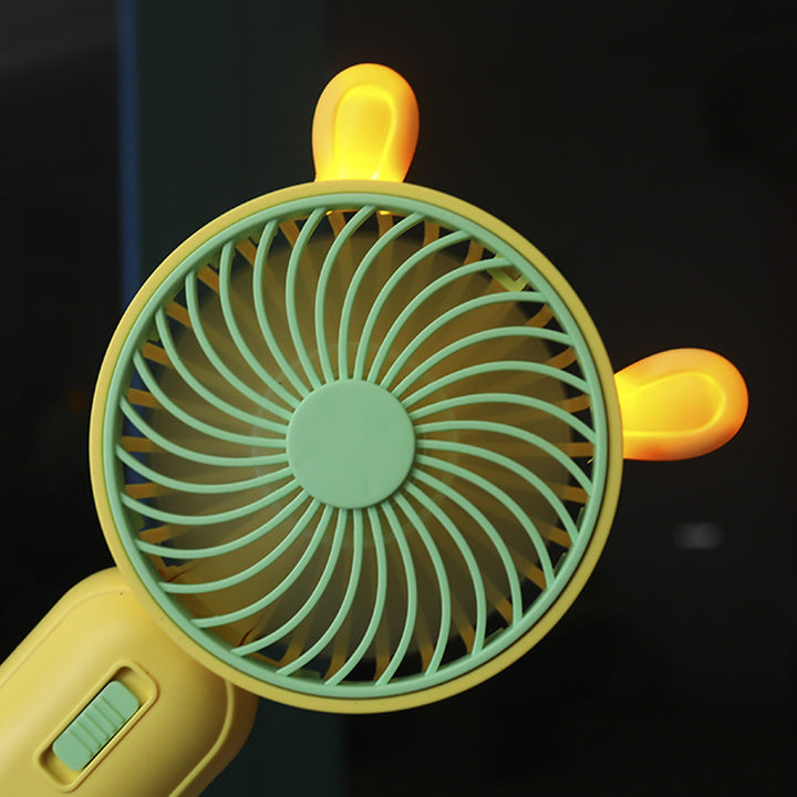 Women's Portable Handheld Fan with Cute Animal Ears Bowlift