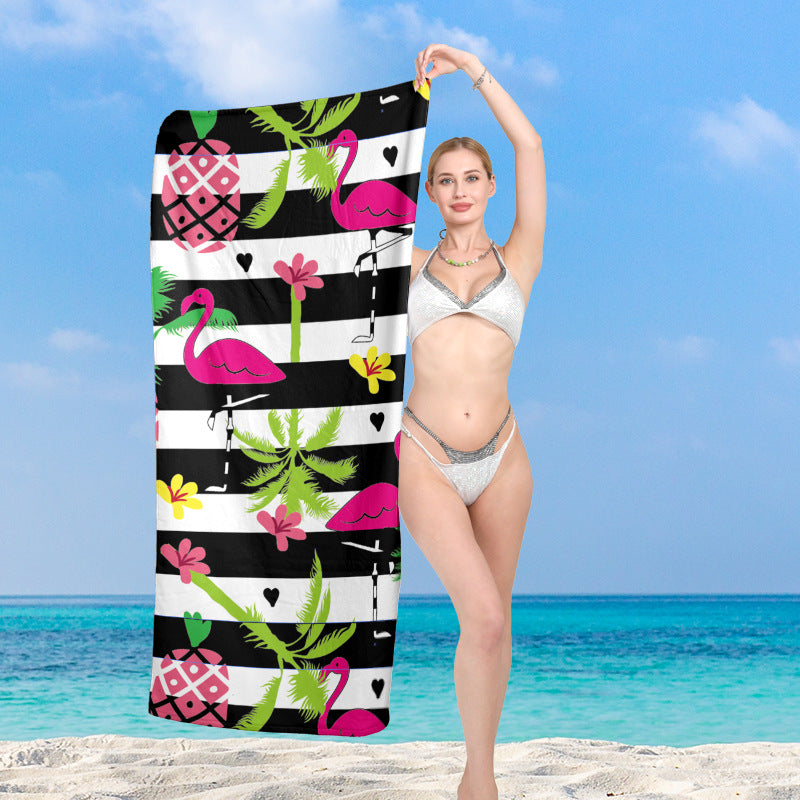 Beach towel with exotic flamingo motif Bowlift
