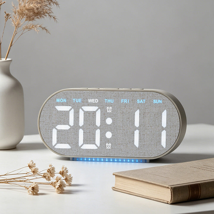 Digital Light Alarm Clock with Temperature Display Bowlift